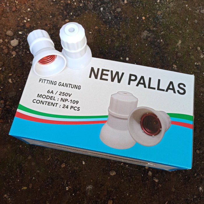 NEW PALLAS NP-109 Fitting Lampu Gantung Lamp Holder Putih Alat Listrik