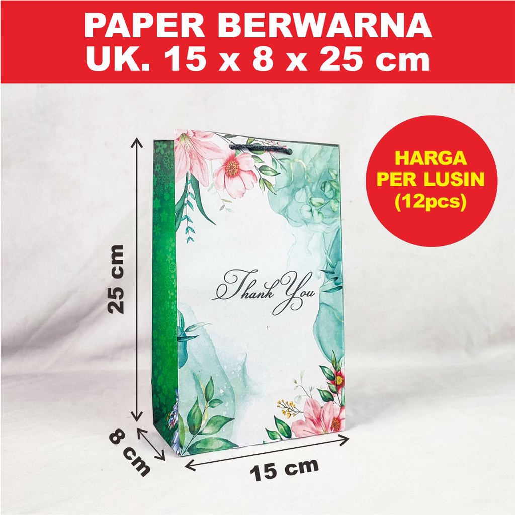 

PAPER BAG KECIL BERWARNA FULLCOLOR ukuran 25x15x8cm