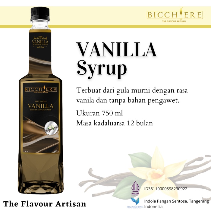 

Syrup Vanilla Bicchiere 750 ml - Sirup Rasa Vanila Premium