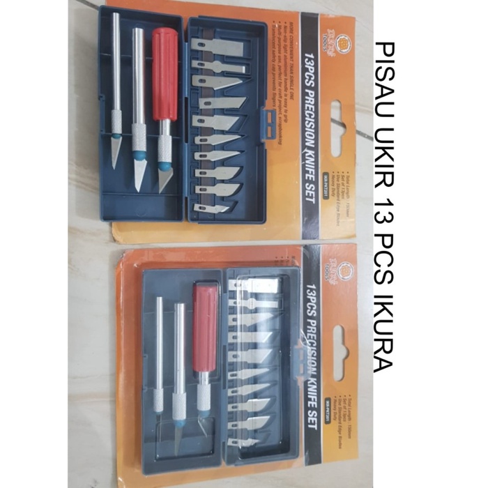

Pisau Ukir Set 13 Pcs / Crafting Art Knife Cutter Pen Stiker Knife