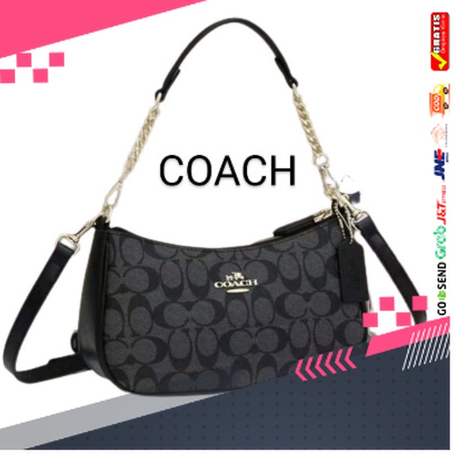 TAS WANITA DESAIN BARU ELEGAN MURAH BANGET /COACH  TERRI IN SIGNATURE TAS BAHU WANITA  2 TALI UK 24X