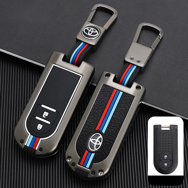 [Tersedia] Untuk Toyota Rush 1.5 GR Sport AT 2023 Zinc Alloy Silikon Smart Contorl Case Kunci Mobil Cover Gantungan Kunci Keychain
