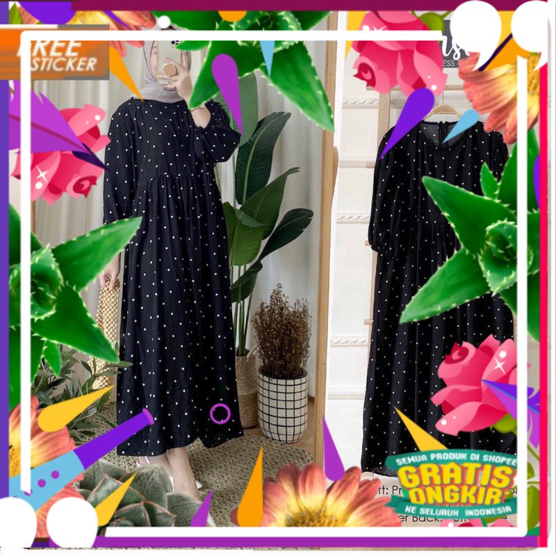 SANSO MIDI DRESS / MIDI DRESS RAYON VISCOSE PREMIUM ORIGINAL / MIDI DRESS RAYON BUSUI / MIDI DRESS M