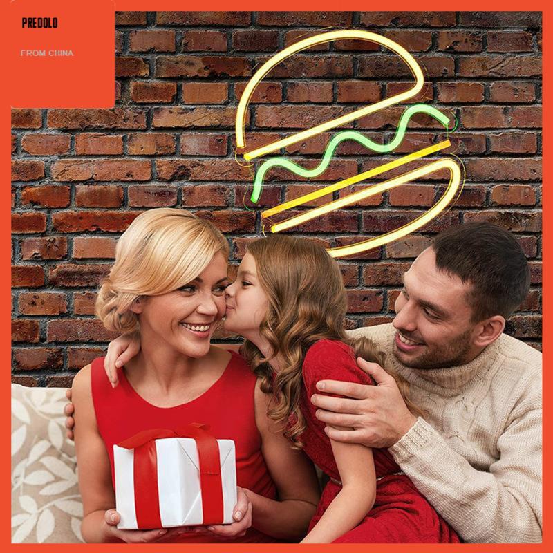 [Predolo] Hamburger Sign Lampu LED Untuk Toko