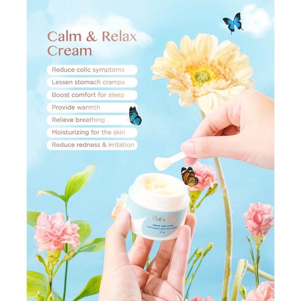 Babymax Calm And Relax Cream 25gr For Belly And Back Melegakan Pernapasan Meredakan Kolik Menghangatkan Perut