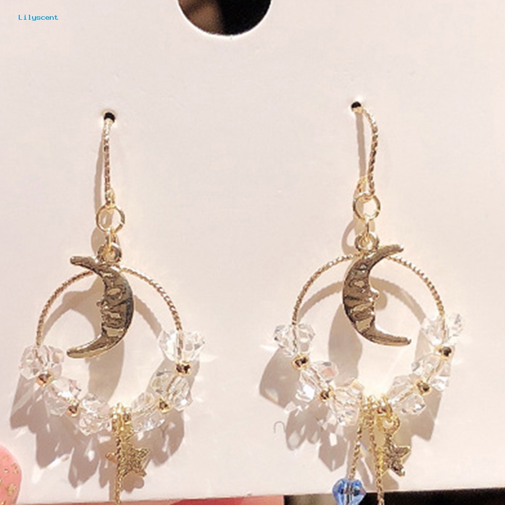 Lilyscent 1pasang Anting Drop Berlebihan Hadiah Ulang Tahun Gaya Korea Anting Bintang Berujung Lima Mutiara Imitasi