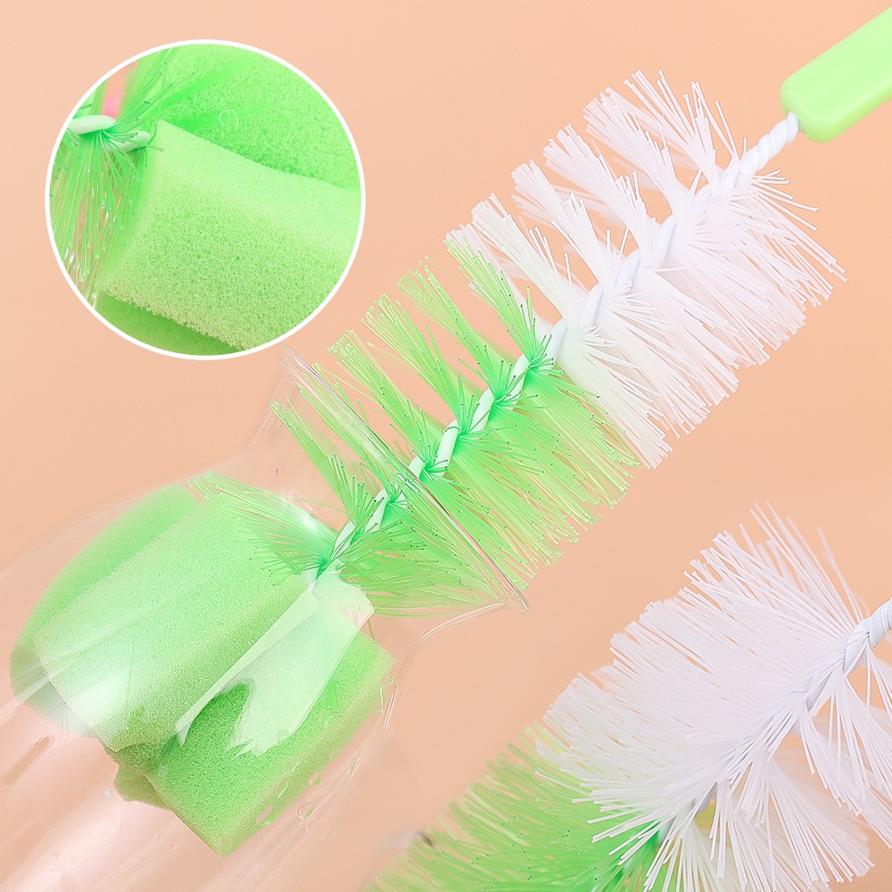 1pc Sikat Gelas Warna Random Sikat Pembersih Gelas Botol Bayi Cup Brush360° Sikat Pembersih Spons Sikat Botol Gagang Panjang Multifungsi Alat Pembersih Rumah Tangga