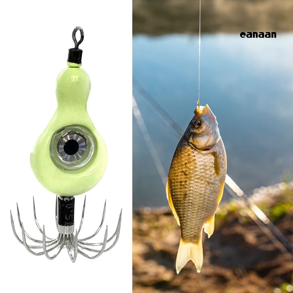 Cnn-pengait Mancing Lampu Kedip Tidak Mudah Tekuk Ringan Luminous Spinner Lure Squid Hook Untuk Angling