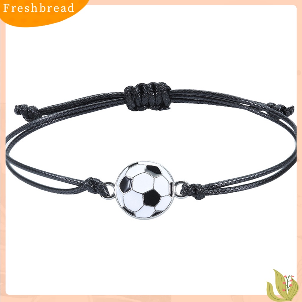 &lt; Freshbread &gt; Gelang Olahraga Sepak Bola Dikepang Unisex Adjustable Wax Line Bracelet Fan Gift