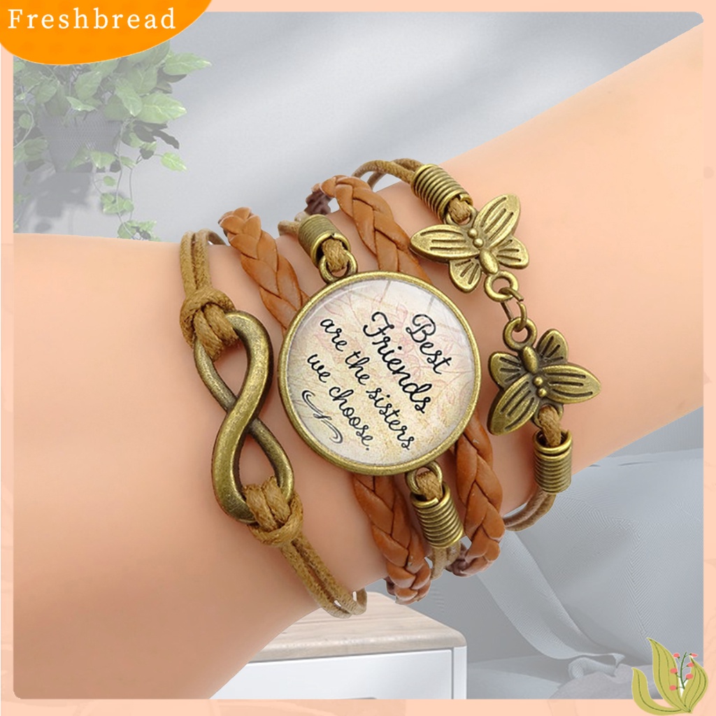 &lt; Freshbread &gt; Gelang Gaya Retro Multi-layer Brown Women Vintage Bracelets Untuk Sahabat