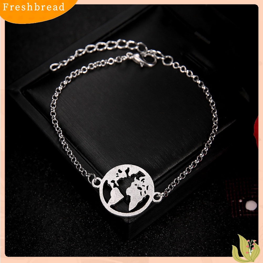 &lt; Freshbread &gt; 3Pcs Wanita Vintage Paduan Gelang Daun Peta Lingkaran Bangle Set Perhiasan Hadiah