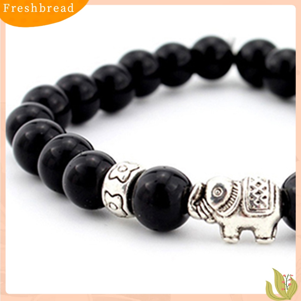 &lt; Freshbread &gt; Gelang Gajah Wanita Pria Tali Elastis Manik-Manik Rantai Bangle Perhiasan Charms