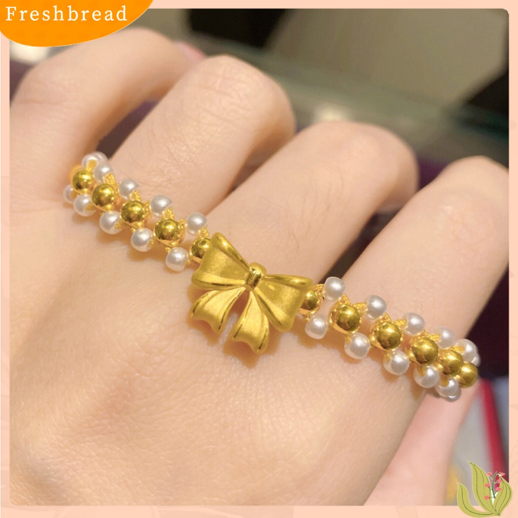 &lt; Freshbread &gt; Gelang Rantai Kepribadian Handmade Beads Adjustable Ikatan Simpul Mutiara Imitasi Tangan Braided Bracelet Perhiasan Aksesori