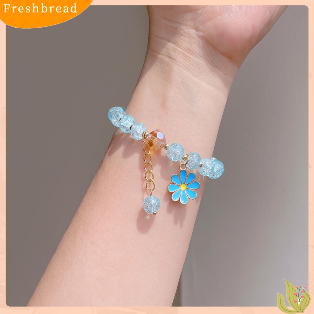 &lt; Freshbread &gt; Wanita Gelang Manik-Manik Kepribadian Manis Hias Semua Pertandingan Perhiasan Hadiah Elastis Kristal Imitasi Minimalis Bunga Gelang Pesta Perjamuan Pernyataan Untuk Pacaran