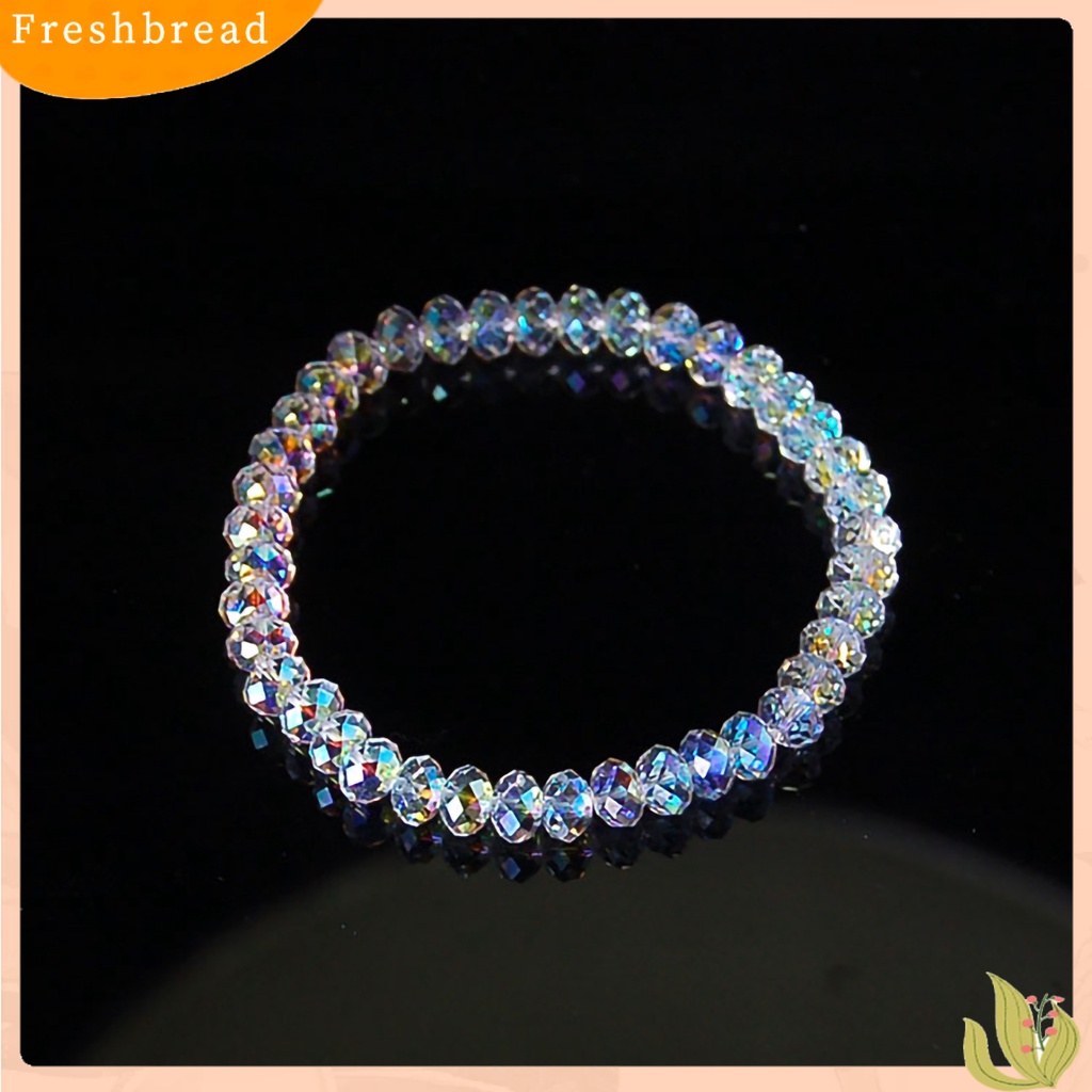 &lt; Freshbread &gt; Gelang Manik-Manik Kristal Imitasi Berkilau Wanita Indah Gelang Bangle Elastis Untuk Pesta