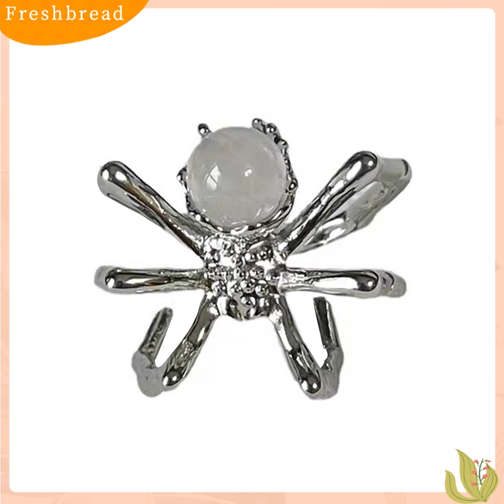 &lt; Freshbread &gt; Wanita Cincin Hias Punk Open All Match Adjustable Perhiasan Hadiah Bola Kristal Imitasi Lady Girl Pesta Gothic Spider-shaped Finger Ring Untuk Klub Malam