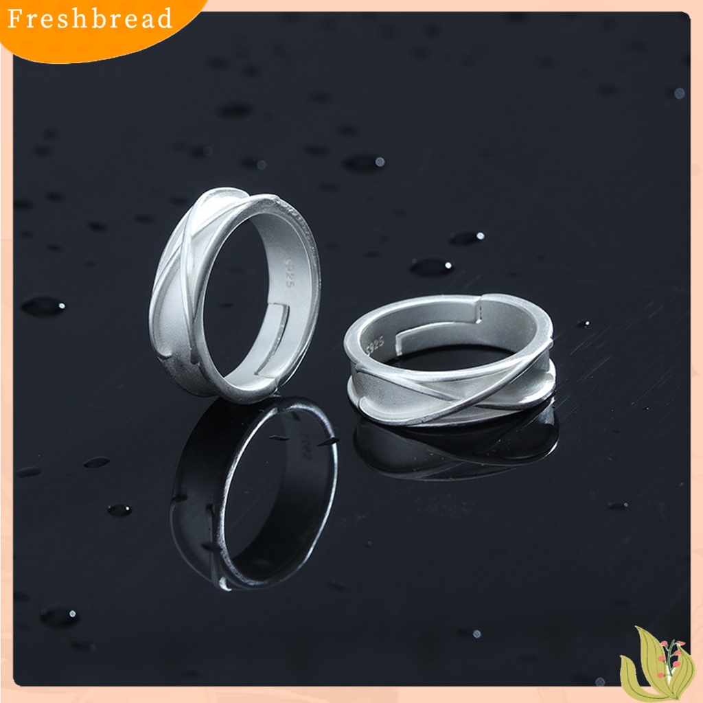 &lt; Freshbread &gt; Cincin Mengkilap Poles Sandblasting Halus Geometris Pembukaan Yang Dapat Disesuaikan Paduan Pasangan Matahari Wukong Waktu Cincin Hadiah Valentine