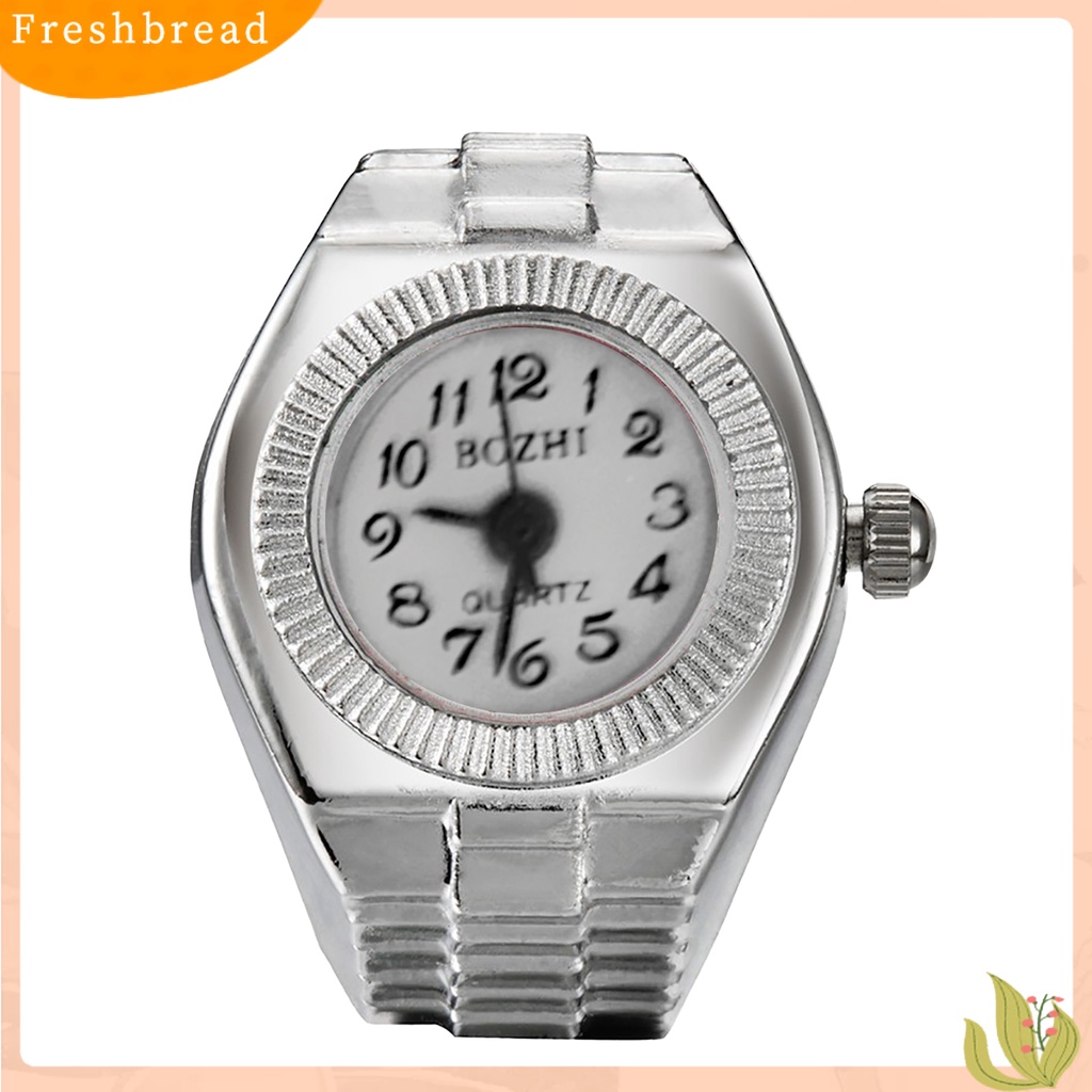 &lt; Freshbread &gt; Jam Tangan Cincin Jari Bentuk Melar Unisex Pointer Dial Bulat Quartz Watch Ring Untuk Pesta Cocktail