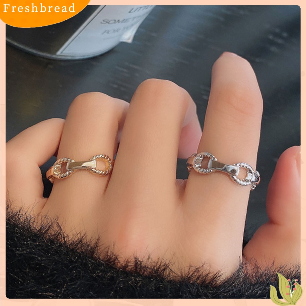 &lt; Freshbread &gt; Ladies Rings Desain Berongga Lingkaran Dapat Disesuaikan Paduan Sederhana Pengerjaan Halus Jari Rings Untuk Hadiah