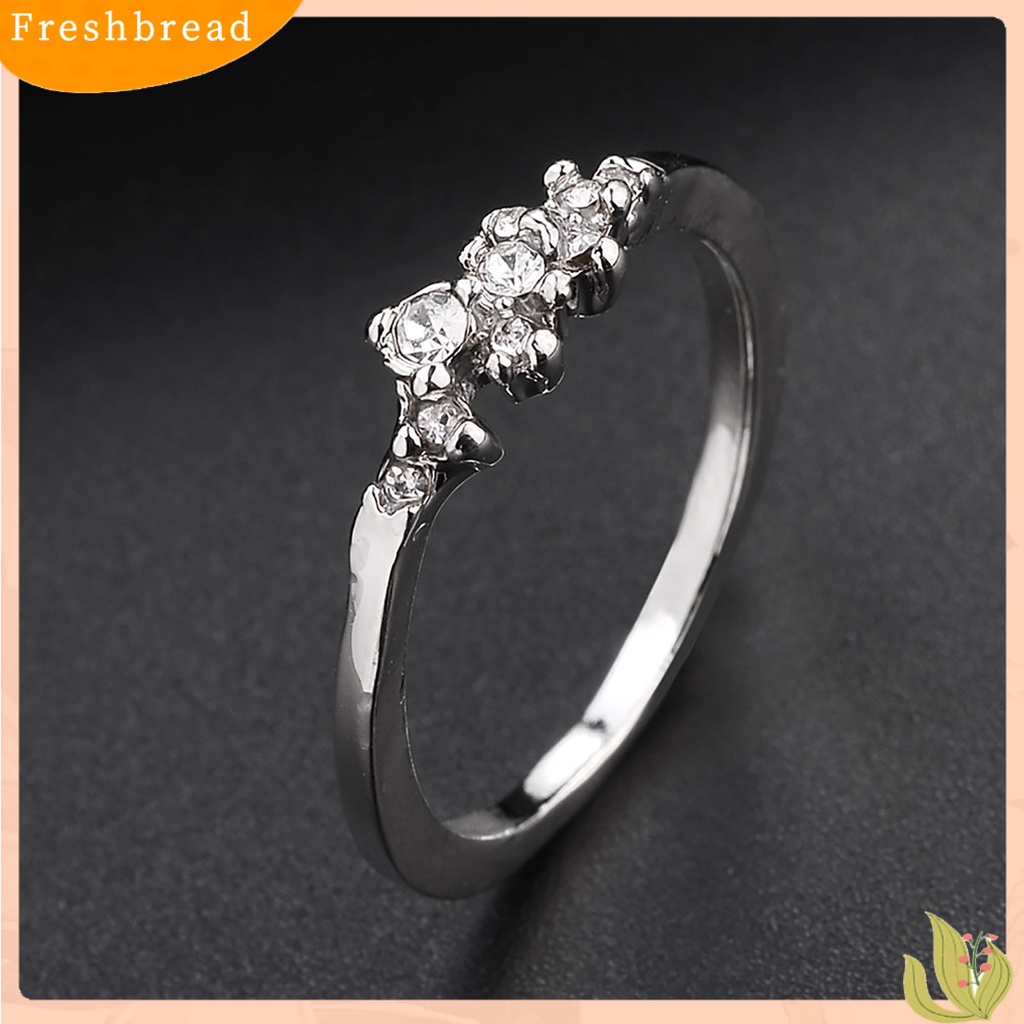 &lt; Freshbread &gt; Wanita Cincin Simple Berlapis Mengkilap9 Berlian Imitasi Knuckle Ring Untuk Pacaran