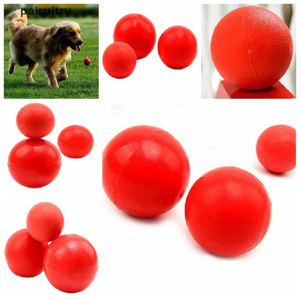 Prt Indestructible Solid Bola Karet Hewan Peliharaan Kucing Anjing Pelatihan Mengunyah Main Fetch Bite Mainan PRT