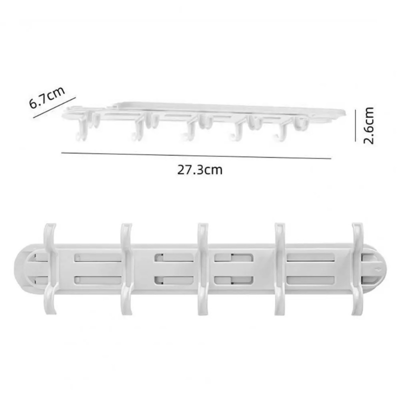 Kreatif Stretchable Double Row Hook/Putih Perekat Diri Hemat Ruang Rak Gantung Rumah Tas Tangan Handuk Penyimpanan Organizer