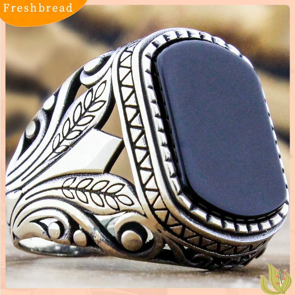 &lt; Freshbread &gt; Pria Cincin Pola Kuno Vintage Logam Ukiran Pesta Trendi Punk Zirkon Cincin Perhiasan Pernikahan