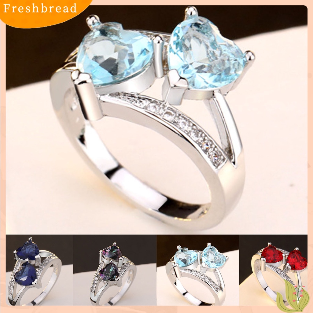 &lt; Freshbread &gt; Cincin Alloy Portable Ringan Dekorasi Jari Logam Kecil Cinta Bentuk Hati Cincin Tunangan Untuk Wanita