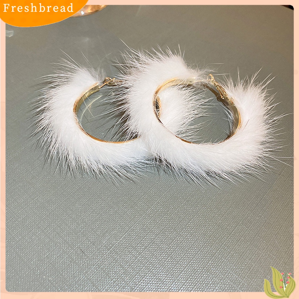 &lt; Freshbread &gt; 1pasang Anting Hoop Berlebihan Besar Cincin Emas Hadiah Perhiasan Fashion Warna Solid Mewah Wanita Huggie Earrings Untuk Pesta