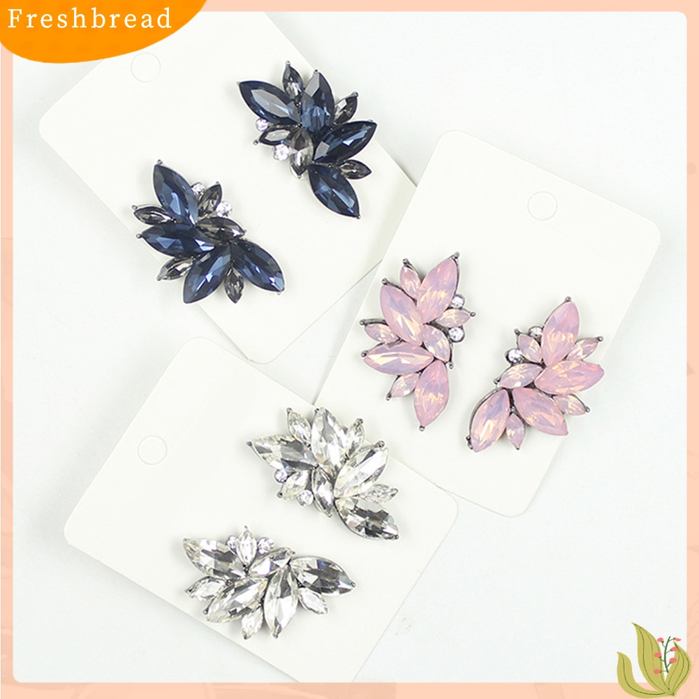 &lt; Freshbread &gt; 1pasang Fashion Wanita Berlian Imitasi Ear Drop Menjuntai Stud Earrings Perhiasan Hadiah