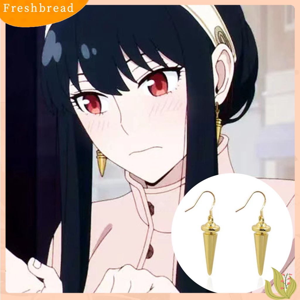 &lt; Freshbread &gt; 1pasang Anting Anime Meruncing SPY Keluarga Yor Forger Cosplay Perhiasan Electroplating Kartun Wanita Gadis Hadiah