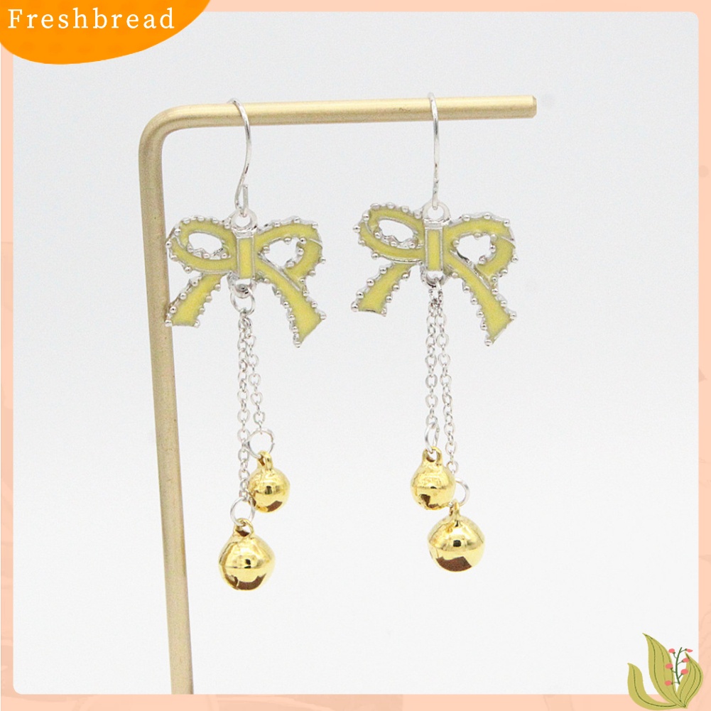 &lt; Freshbread &gt; Fashion Wanita Ikatan Simpul Bell Rantai Menjuntai Drop Hook Anting Perhiasan Hadiah Xmas