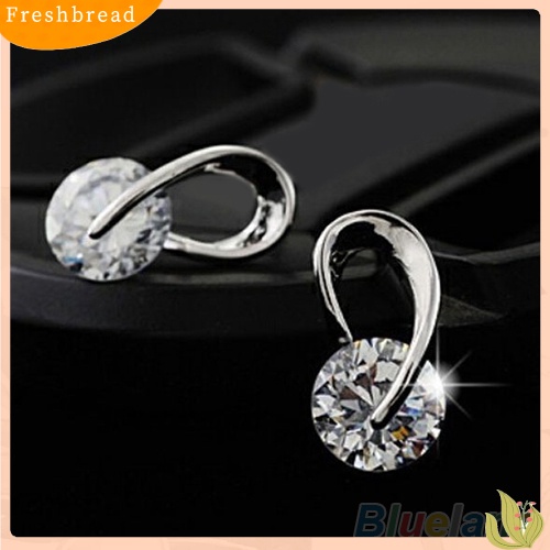 &lt; Freshbread &gt; Hadiah Perhiasan Wanita Mempesona Cubic Zirconia CZ Ear Studs Cocktail Earrings