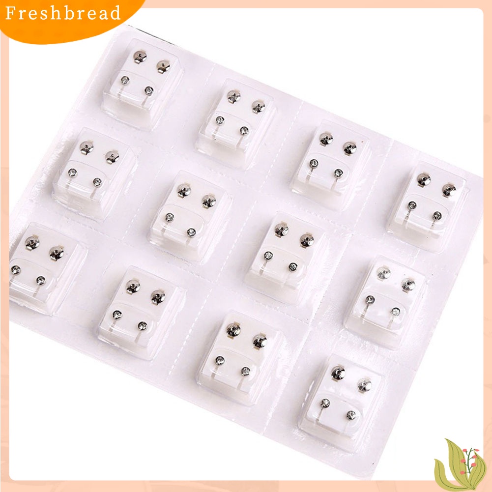 &lt; Freshbread &gt; 12pasang Anting Giwang Telinga Bahan Metal Untuk Mesin Tindik Ear Piercing Tool Kit