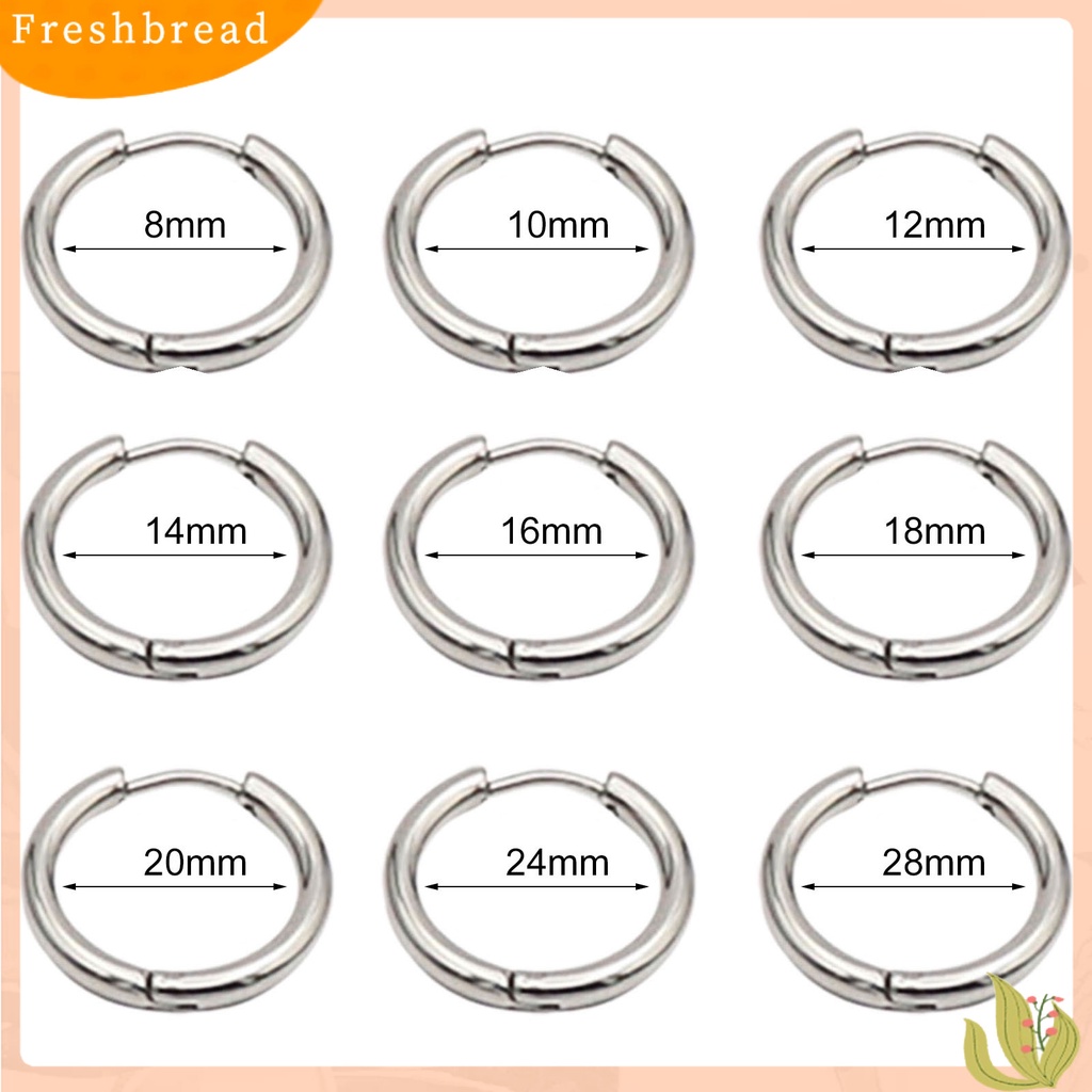 &lt; Freshbread &gt; 1Pc Unisex Anting Hoop All-match Perhiasan Aksesori Tusuk Bulat Anting Sederhana Untuk Belanja