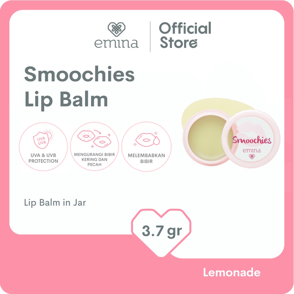 Emina Smoochies Lip Balm 3.7 g - Pelembab Aroma Buah Segar untuk Menutrisi Bibir Kering dan Pecah-Pecah