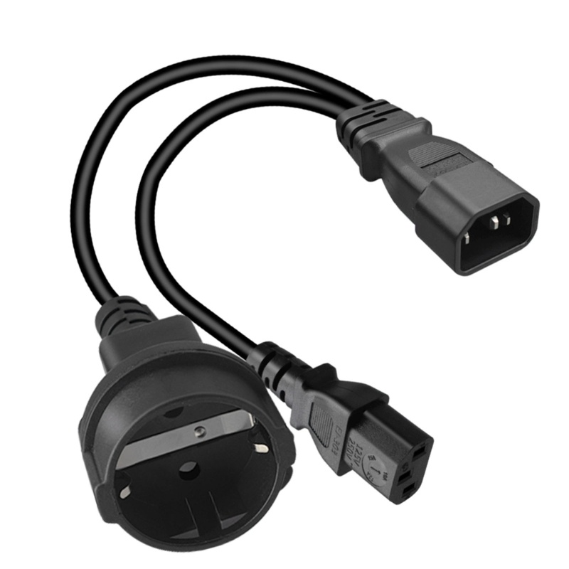 Kabel Adaptor AC-Power VIVI IEC320 C14 to IEC320 C13+EU4.8mm, 3kabel Kabel Konektor Listrik Male to Female