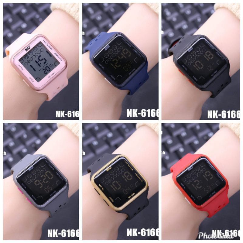 Jam Tangan Pria Sporty NIKE Digital Kotak NK-6166 Strap Rubber (G_W)