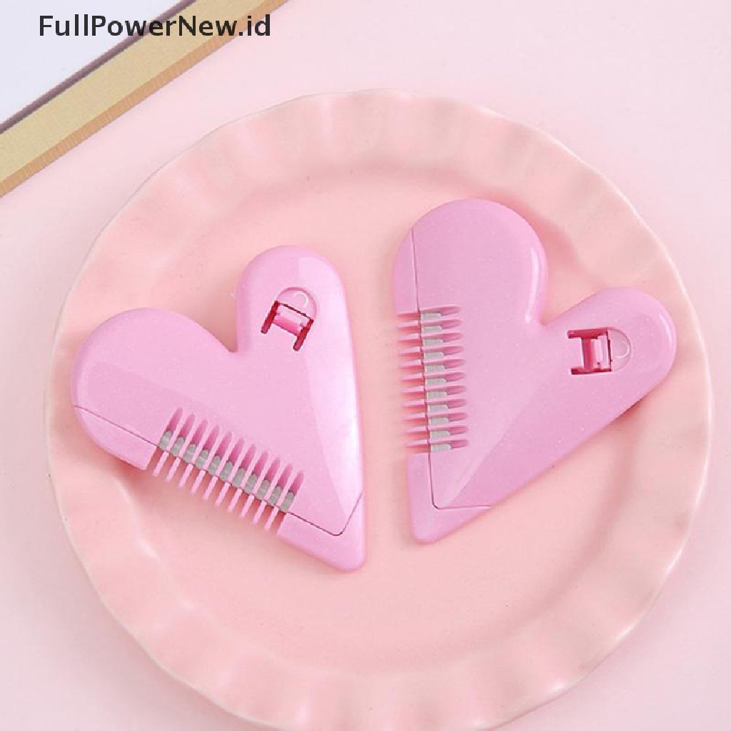 Power New Pink Mini Hair Trimmer Love Heart Shape Sisir Potong Rambut Dengan Pisau ID