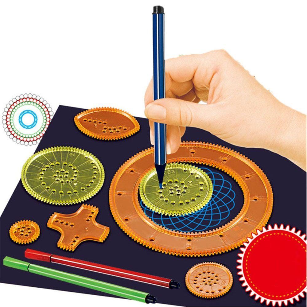 Lanfy Spirograph Mainan Gambar Set Minat Warna Mainan Untuk Anak-Anak Menggambar Aksesoris Desain Spiral Roda Menggambar Mainan Edukasi