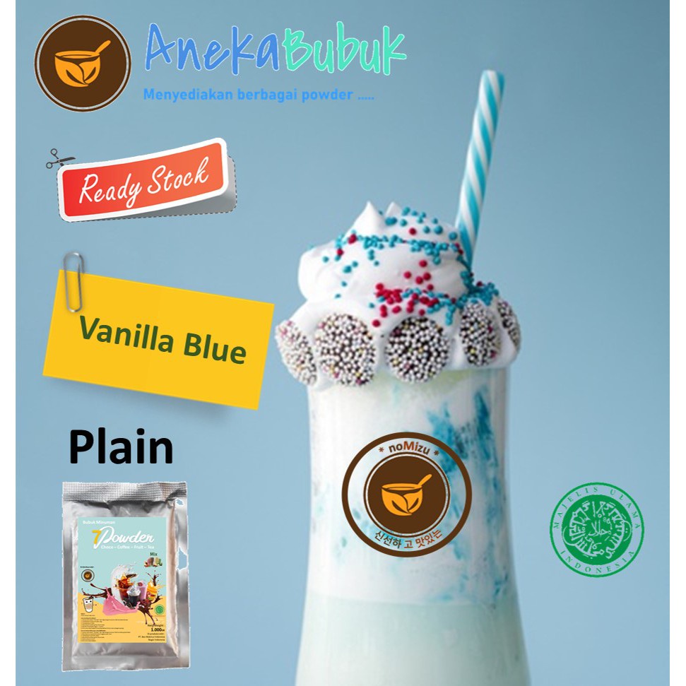 

[Ready-Stock] BUBUK MINUMAN PLAIN VANILLA BLUE 1KG - SERBUK MINUMAN RASA VANILLA BLUE - VANILLA POWDER DRINK