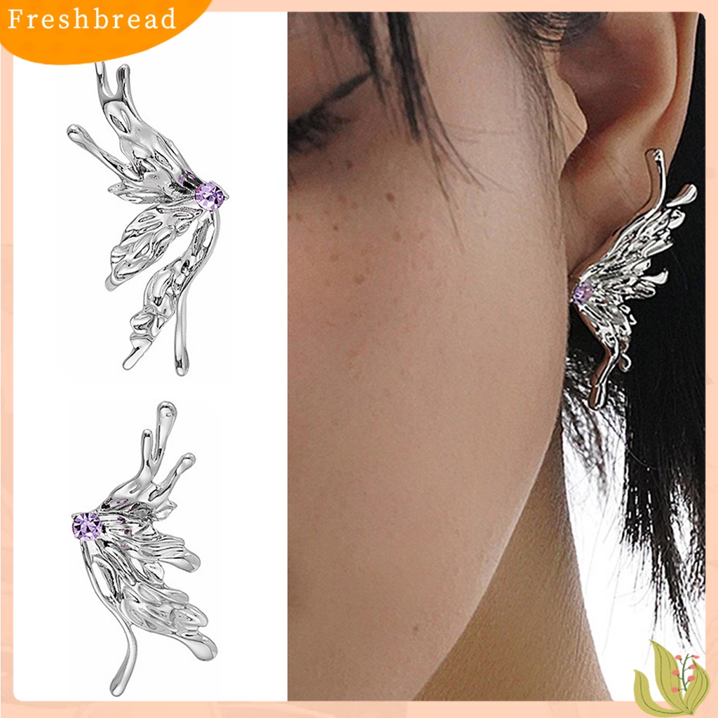 {In Stock} 1pasang Anting Pejantan Cairan Keren Aesthetic Gaya Punk Bentuk Kupu-Kupu Anting Performa Perhiasan Wanita