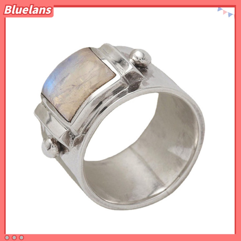 {In Stock} Romantis Pengerjaan Indah Wanita Cincin Paduan Vintage Batu Dekorasi Pernikahan Cincin Perhiasan Aksesori