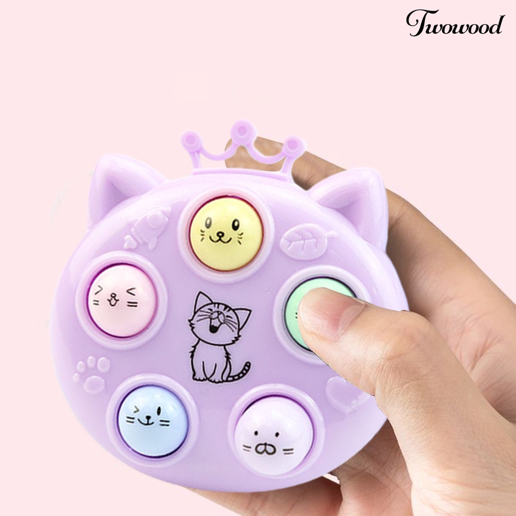 Twowood Konsol Game Liontin Latihan Koordinasi Mainan Puzzle Kartun Lucu Mini Ornamen Penghilang Stress Berukuran Saku Mendera-a-mole Kunci Cincin Mini Dekompresi Mainan Hadiah Tahun Baru