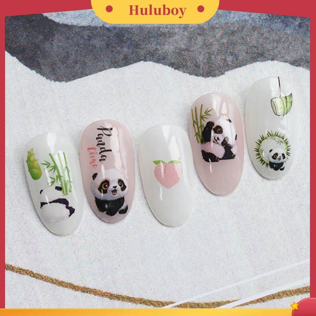 {In Stock} Desain Daun Panda Lucu Stiker Kuku Tempel Dekoratif Mudah Perekat DIY Kertas Nail Art Stiker Perlengkapan Kuku