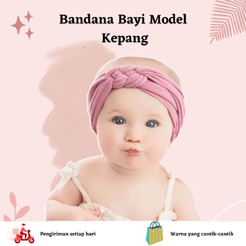 Bandana Bayi Model Kepang / Headband baby newborn / bando anak