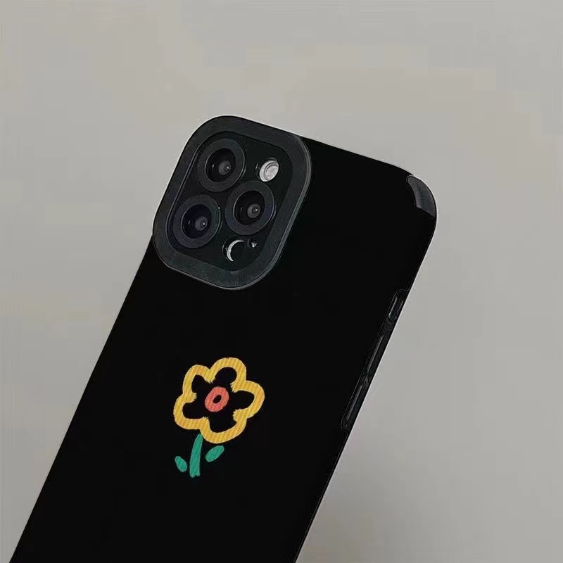 Black Simple Flower Girl Woman Soft Case HP VIVO V9 Y11 Y12i Y12 Y15 Y17 Y12S Y20 Y20i Y20S Y19 Y93 Y91C S1 V15 Pro Y50 Y30 Y30i V20 Z1 Pro Y52S Y31S V5 V5S V21 V23 5G Y83 FTD Stripe Casing