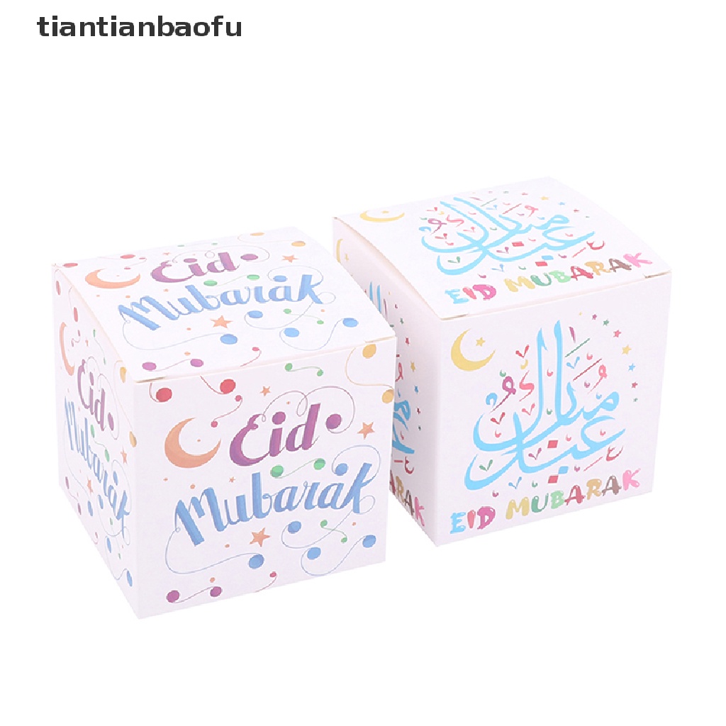 [tiantianbaofu] 5pcs Eid Mubarak DIY Paper Gift Box Candy Box Selamat Idul Fitri Perlengkapan Ramadhan Butik