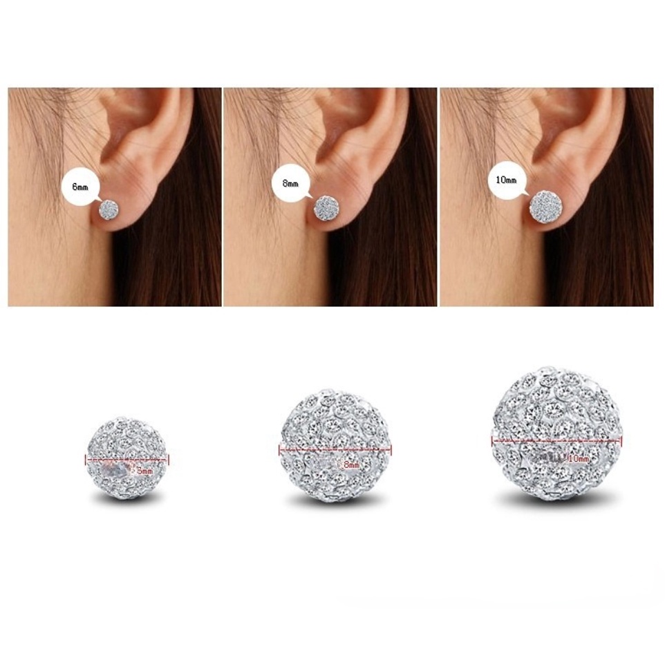 Goldkingdom Aksesoris Perhiasan Fashion Ready Stock Shambhala Berlian Imitasi Berlapis Perak Anting Pejantan Penuh Berlian Anting Kecil