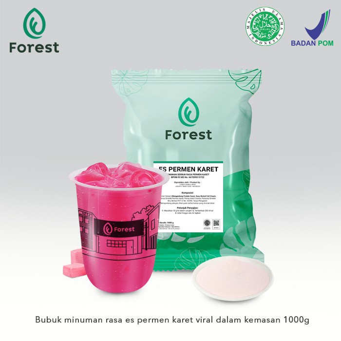 

[Powder Drink]Aneka Rasa Bubuk Minuman ES PERMEN KARET VIRAL 1000g - FOREST Bubble Drink - POWDER